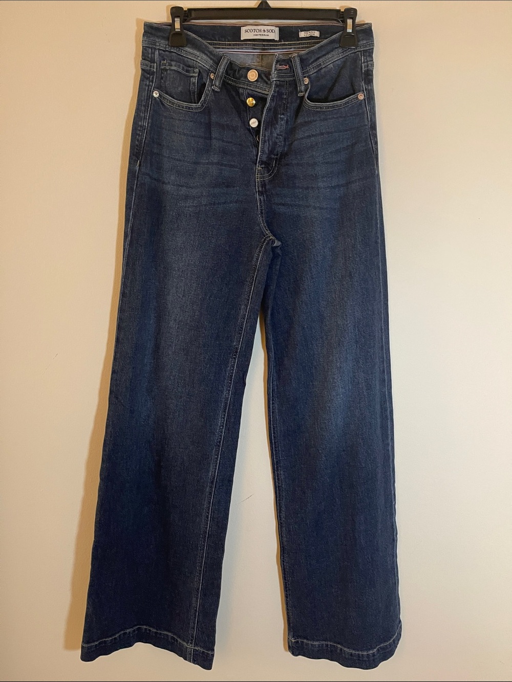 Scotch & Soda Indigo Wide-Leg Denim Jeans